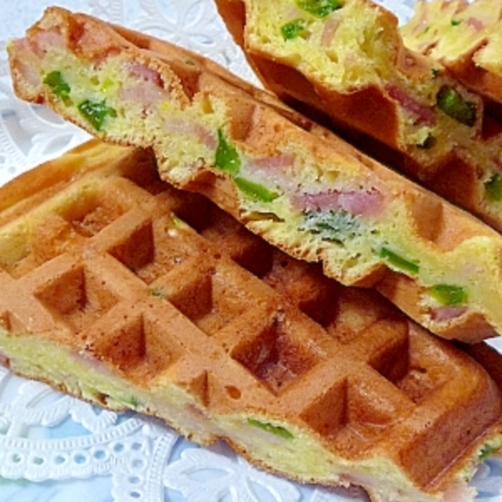 ホットケーキミックスでピーマンとベーコンのワッフル レシピ 作り方 By だんばた 楽天レシピ ホットケーキミックスでピーマンとベーコンのワッフル レシピ 作り方 By だんばた 楽天レシピ